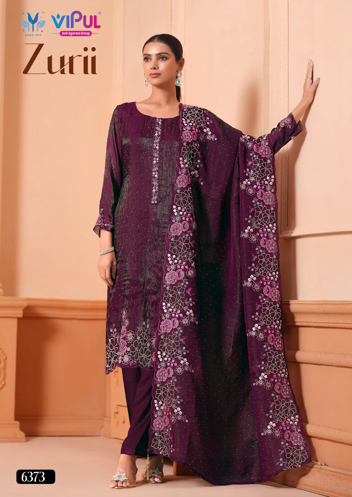 Zurii By Vipul Martini Gold Embroidery Salwar Suits Exporters In India